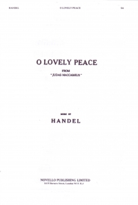 O Lovely Peace (judas Maccabaeus) Handel Sa & Pf Sheet Music Songbook