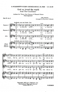 God So Loved World Ssa Stainer Sheet Music Songbook