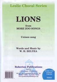 Lions Belyea Unison Sheet Music Songbook