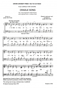 Cradle Song Rutter Satb Sheet Music Songbook