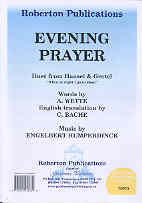 Evening Prayer Humperdinck 2pt Sheet Music Songbook