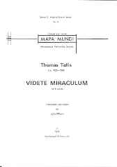 Tallis Videte Miraculum Sattbb Sheet Music Songbook