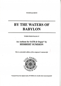 By The Waters Of Babylon Sumsion Satb Sheet Music Songbook