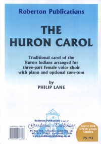 Huron Carol Lane Ssa Sheet Music Songbook