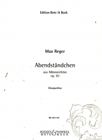 Reger Abendstandchen Op83/3 Sheet Music Songbook