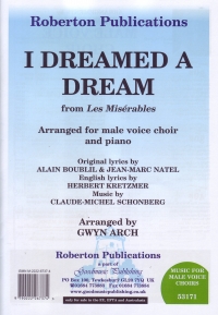 I Dreamed A Dream (les Miserables) Arch Ttbb&piano Sheet Music Songbook