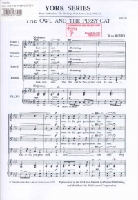 Owl And The Pussycat De Koven Ttbb Sheet Music Songbook