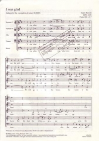 I Was Glad Purcell Ssatb Sheet Music Songbook