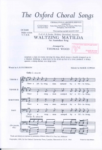 Waltzing Matilda Wood Ttbb Sheet Music Songbook