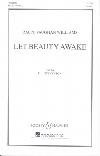 Let Beauty Awake Vaughan Williams Unison Sheet Music Songbook