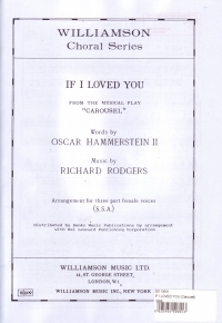 If I Loved You (carousel) Ssa Sheet Music Songbook