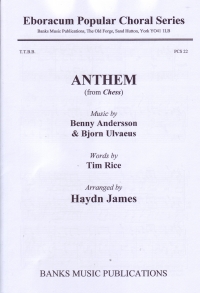 Anthem (chess) Andersson/ulvaeus/james Ttbb/piano Sheet Music Songbook