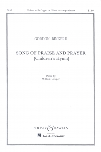 Songs Of Praise And Prayer Binkerd Unison Sheet Music Songbook