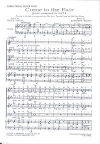 Come To The Fair Martin/taylor Satb/piano Sheet Music Songbook