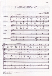 Siderum Rector Byrd Ssatb Sheet Music Songbook