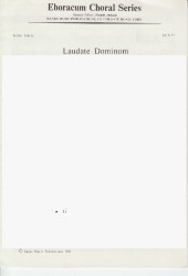 Laudate Dominum Benger Treble 2pt Sheet Music Songbook