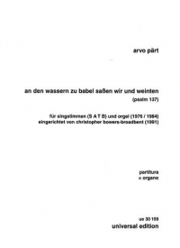 An Den Wassern Zu Babel Arvo Part Satb Sheet Music Songbook