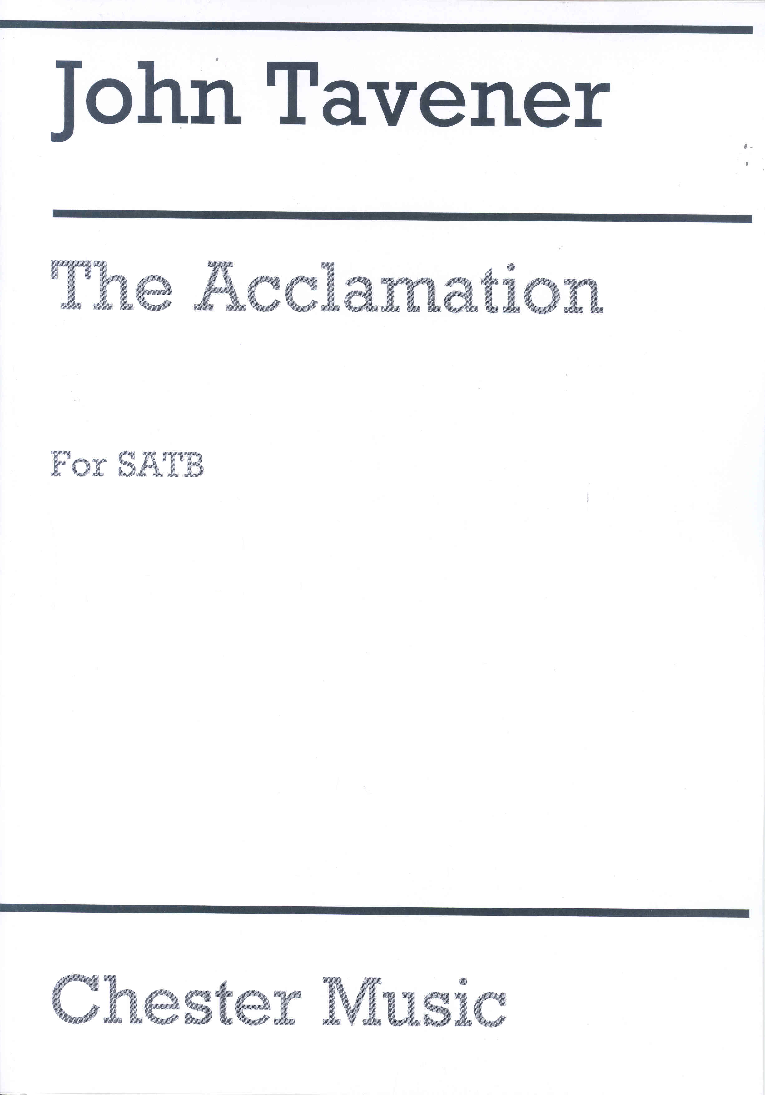 Acclamation Tavener Satb Sheet Music Songbook