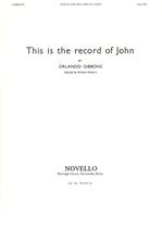 This Is The Record Of John (alto) Gibbons Saatb/or Sheet Music Songbook