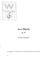 Ave Maria Op70 Wiggins Satb A Cappella Sheet Music Songbook