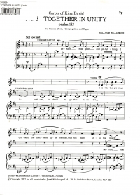 Together In Unity (carols Of King David 3) Unison Sheet Music Songbook