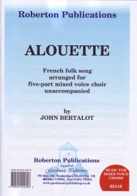 Alouette Satb Bertalot Sheet Music Songbook