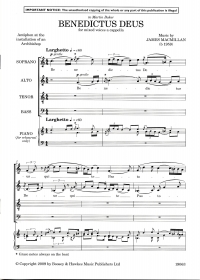 Benedictus Deus Macmillan Satb A Cappella Sheet Music Songbook