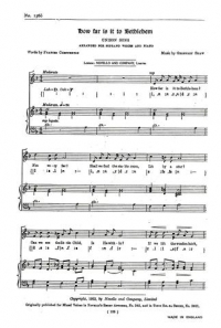 How Far Is It To Bethlehem Shaw Unison Sheet Music Songbook