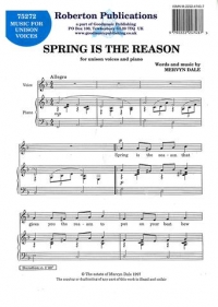 Spring Is The Reason Unison Dale Sheet Music Songbook