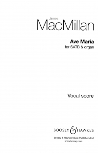 Ave Maria Macmillan Satb & Organ Sheet Music Songbook