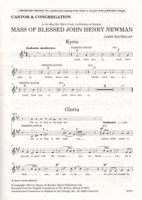 Mass Of Blessed John Henry Newman Macmillan 10 Pk Sheet Music Songbook