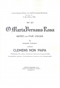 O Maria Vernans Rosa Clemens Non Papa Saatb Hbc34 Sheet Music Songbook