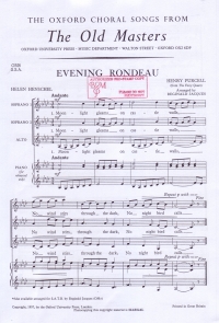 Evening Rondeau Purcell Ssa Sheet Music Songbook