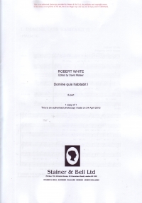 Domine Quis Habitabit I   6 Part Tomkins Arr White Sheet Music Songbook