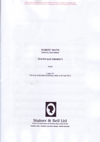 Domine Quis Habitabit Ii  6 Part Tomkins Arr White Sheet Music Songbook