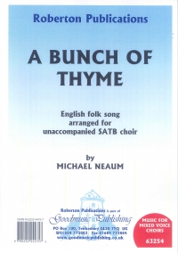 Bunch Of Thyme Satb Neaum Sheet Music Songbook