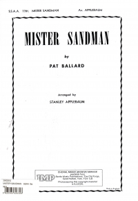 Mister Sandman   Ssaa  Ballard Sheet Music Songbook