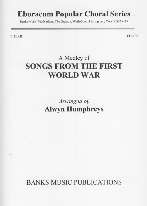 Songs From The First World War Medley Ttbb Sheet Music Songbook