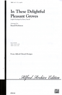 In These Delightful Pleasant Groves Purcell Ar Ssa Sheet Music Songbook