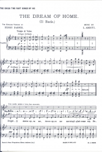 Dream Of Home Arditi 2pt Sheet Music Songbook