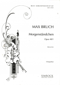 Morgenstandchen Op48/1 Bruch Ttbb Sheet Music Songbook