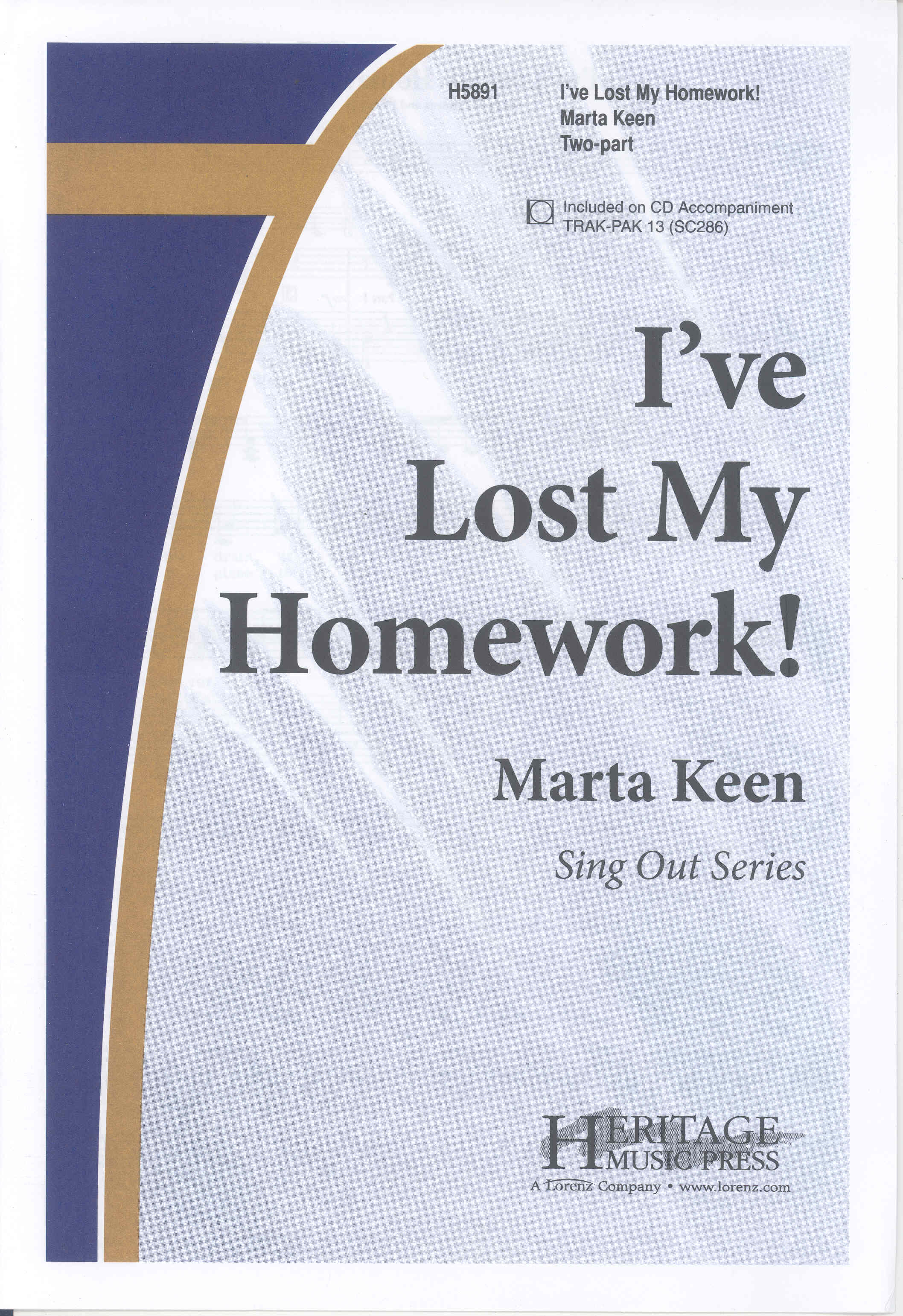 Ive Lost My Homework  2 Part  Marta Keen Sheet Music Songbook