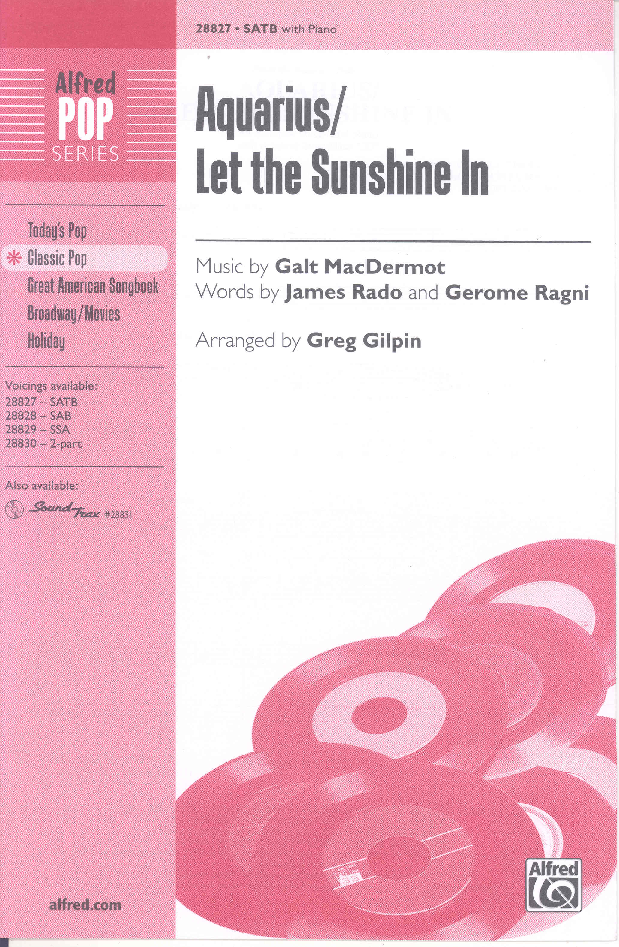 Aquarius Let The Sunshine In Satb Sheet Music Songbook