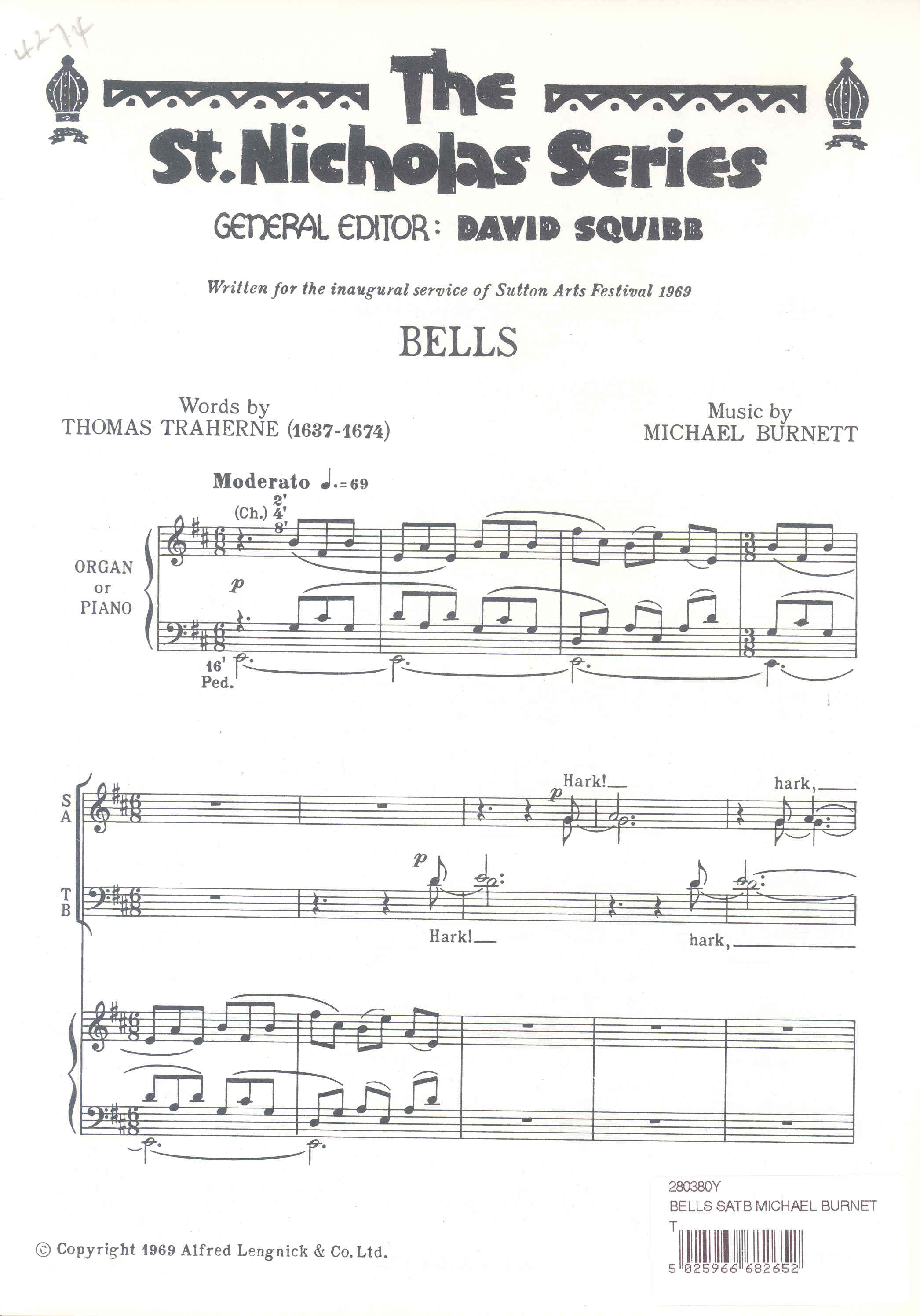 Bells Satb Michael Burnett Sheet Music Songbook