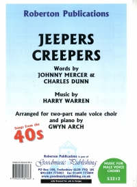 Jeepers Creepers Mercer/dunn Arr. Arch 2-part Male Sheet Music Songbook