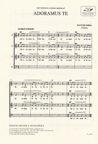 Adoramus Te Kocsar Satb Sheet Music Songbook