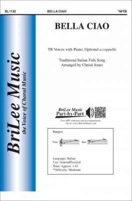 Bella Ciao Trad. Italian Arr. Jones Tb & Piano Sheet Music Songbook