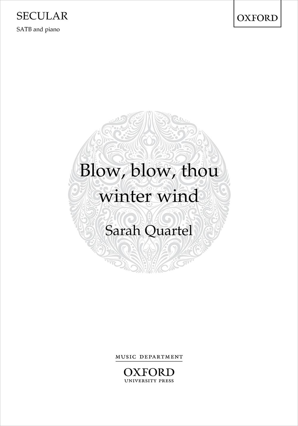 Blow Blow Thou Winter Wind Quartel Satb & Piano Sheet Music Songbook