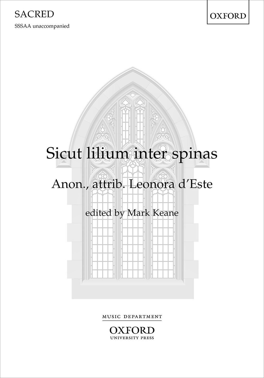 Sicut Lilium Deste Sssaa Unaccompanied Sheet Music Songbook