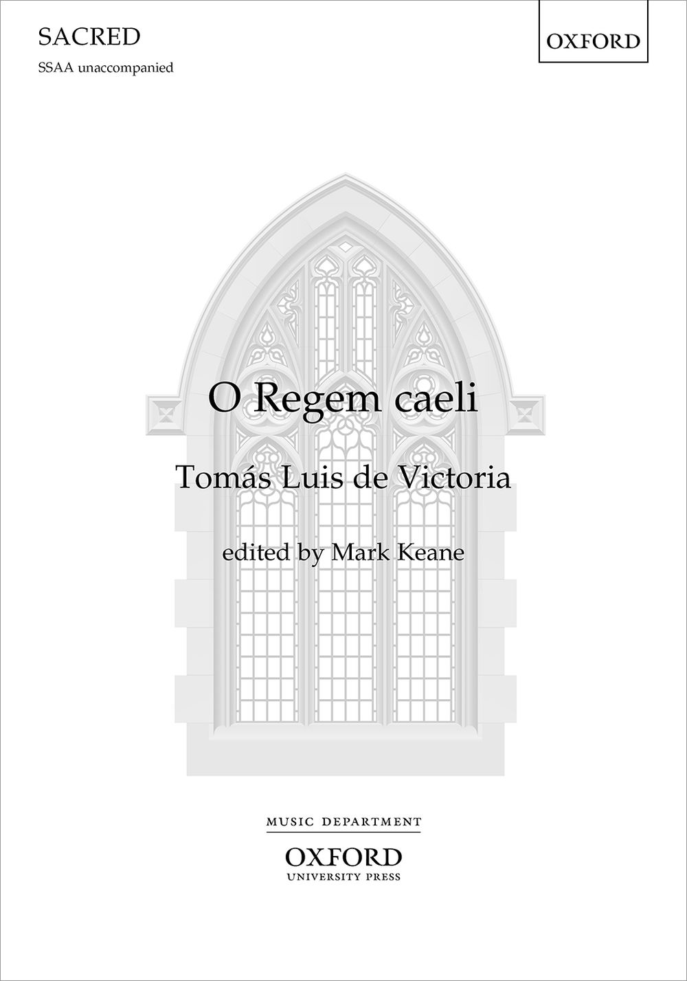 O Regem Caeli De Victoria Ssaa Unaccompanied Sheet Music Songbook